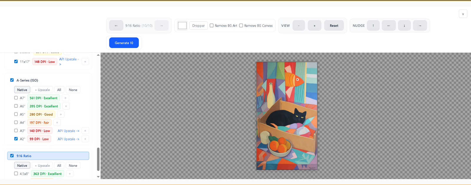 PrintPrep ratio selector